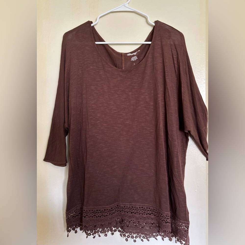 Wrangler Women's Brown Tunic Tee Top